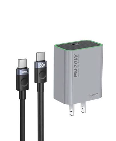شارژر دیواری 20 وات ترانیو مدل T-EU7C به همراه کابل USB-C